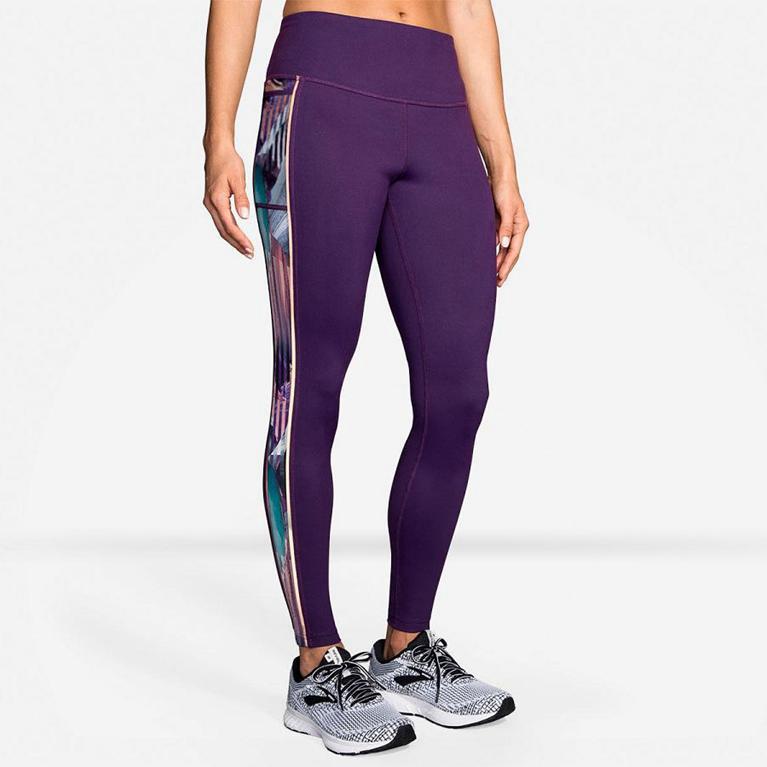 Brooks Greenlight Women's Running Leggings - Purple (65083-EZKU)